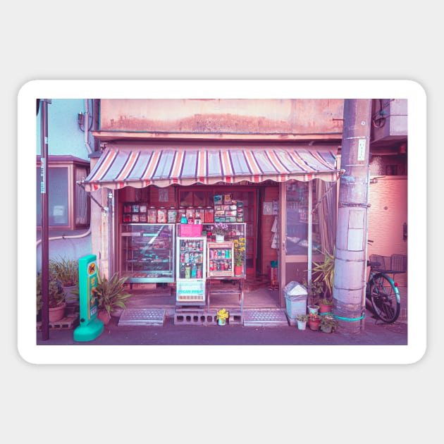 Old Style Tokyo Japanese Store Front. Vaporwave citypop aesthetic Shop Street Photography Sticker by TokyoLuv